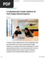 5 Cybersecurity Career Options All Tech Geeks Should Explore