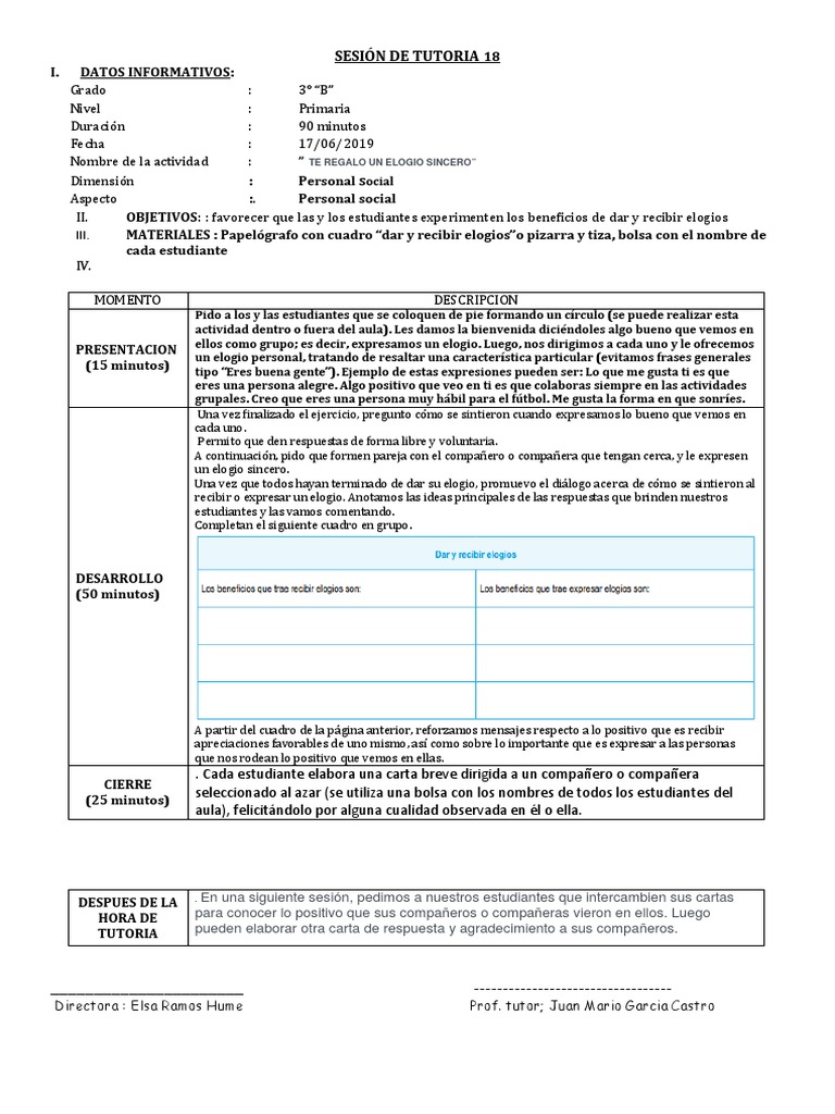 Sesión de Tutoria 19 | PDF | Crecimiento personal y profesional ...
