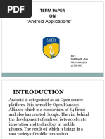 "Android Applications": Term Paper ON