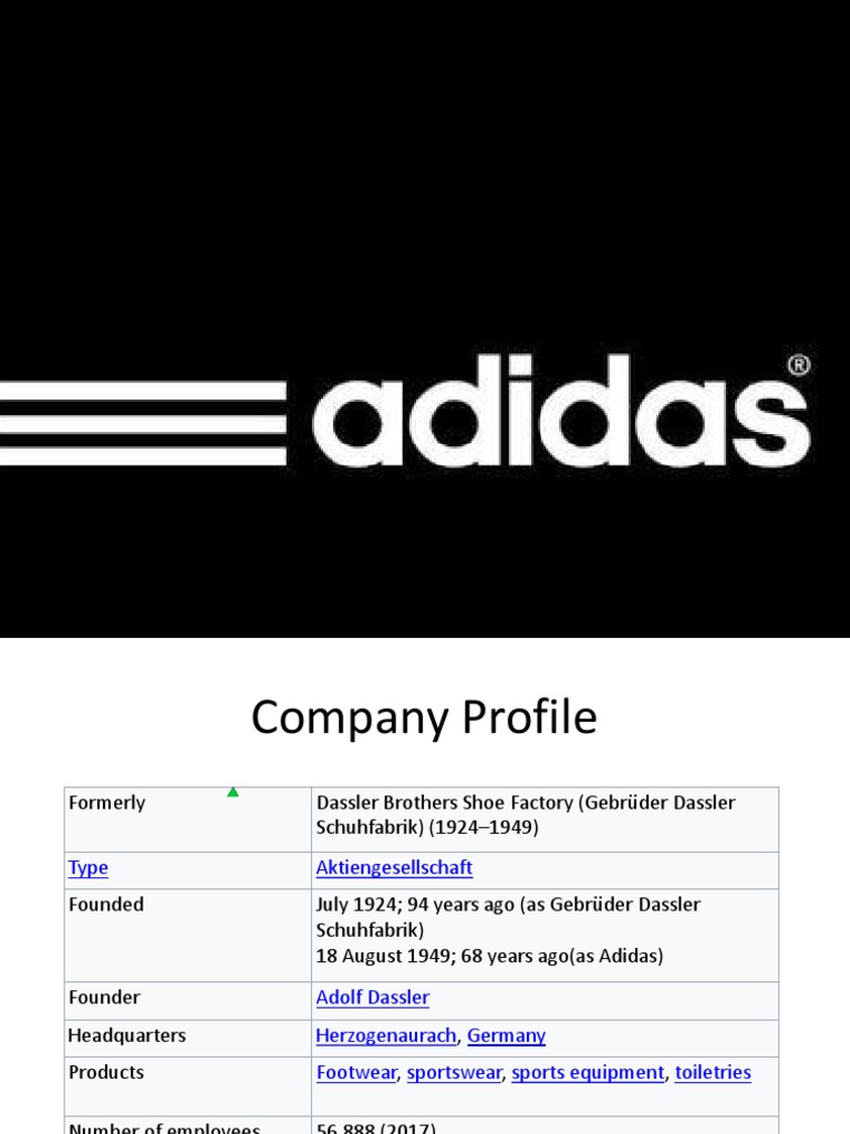 adidas company profile ppt
