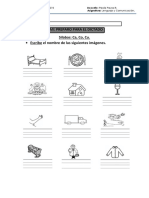 Consonante Ca, Co, Cu, Escribe El Nombre de Las Imágenes