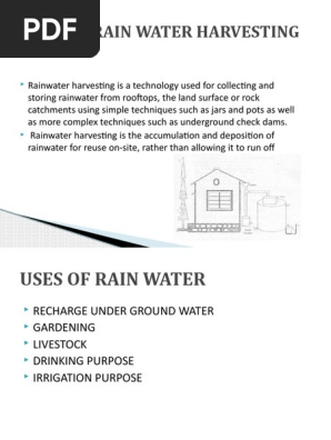 Rain Water Harvesting Methods Pdf