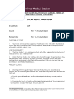 Civilian Medical Practitioner Mount Plesant Complex - Terms of REFERENCE (Terms of Reference Are Currently Under Review)