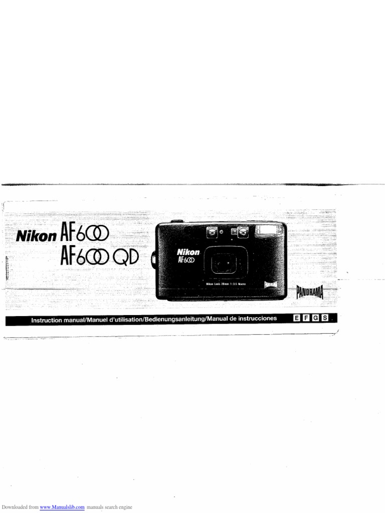 Nikon AF600 Camera Specifications | PDF | Autofocus | Shutter