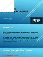 Motivation Management Theories: By: Melessa V. Sujede