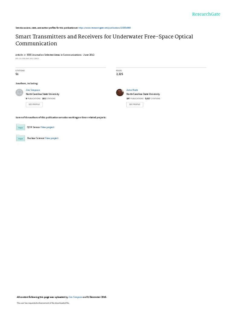 Smart Transmitters and Receivers For Underwater FreeSpace Optical