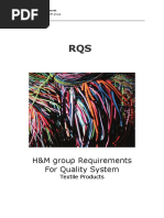 H&M Group Requirements For Quality System: Textile Products