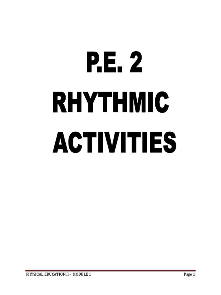 Fundamentals of Rhythmic Activities | PDF | Dances | Rhythm