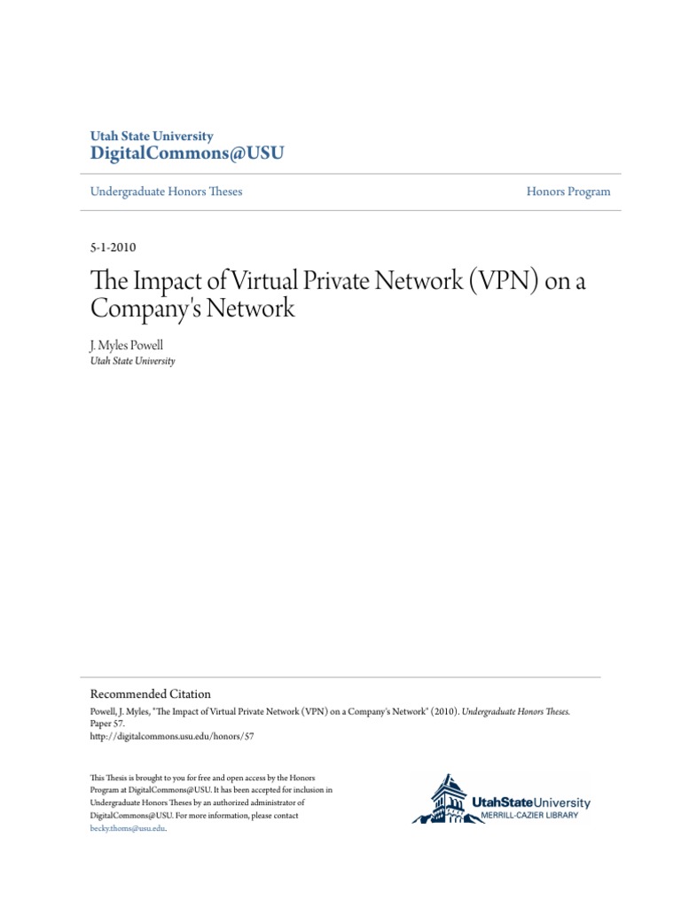 VPN Impact on Company Networks | PDF | Public Key Cryptography | Key ...