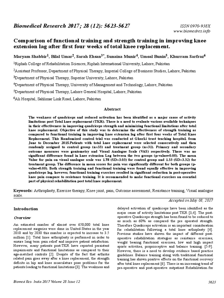 Extension Lag PDF Physical Therapy Surgery