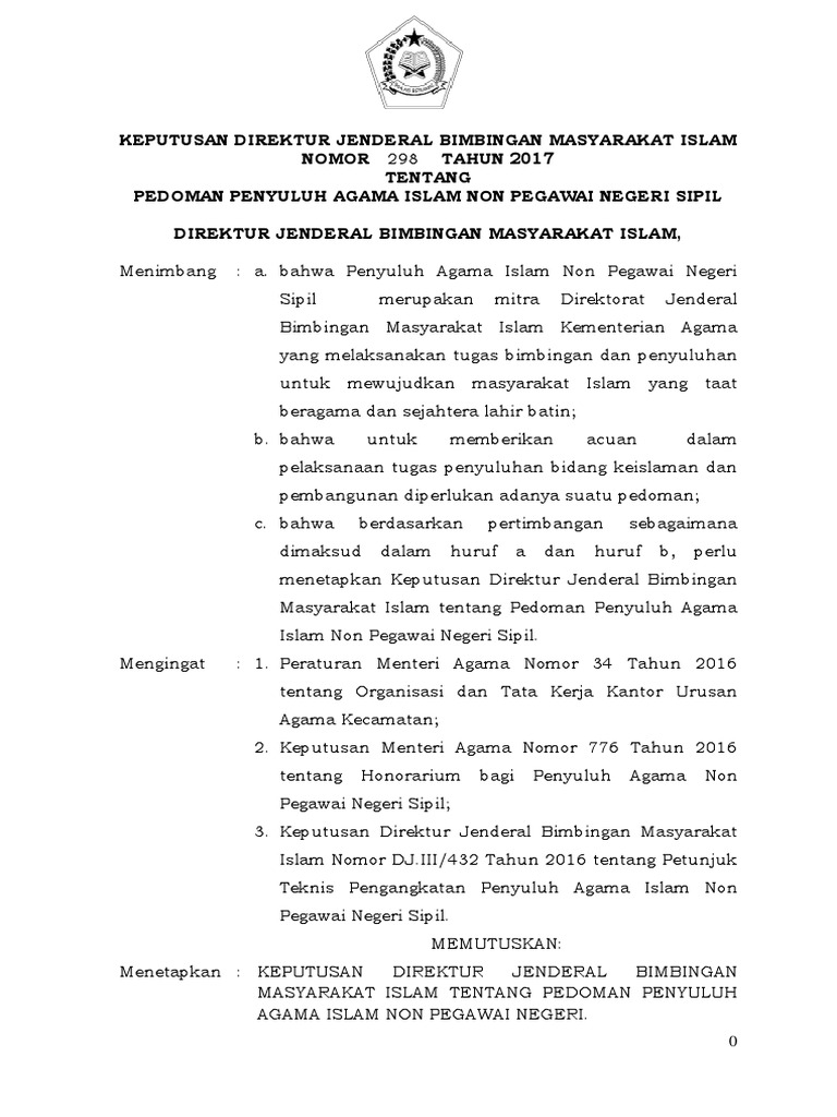 Kep Dirjen Bimas 298 2017 Juknis Pah Pdf