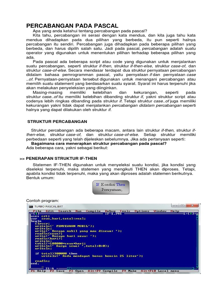 Struktur Percabangan dalam Pascal | PDF