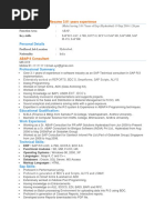 SAP ABAP Sample Resume 3.01 Years Experience: Personal Details