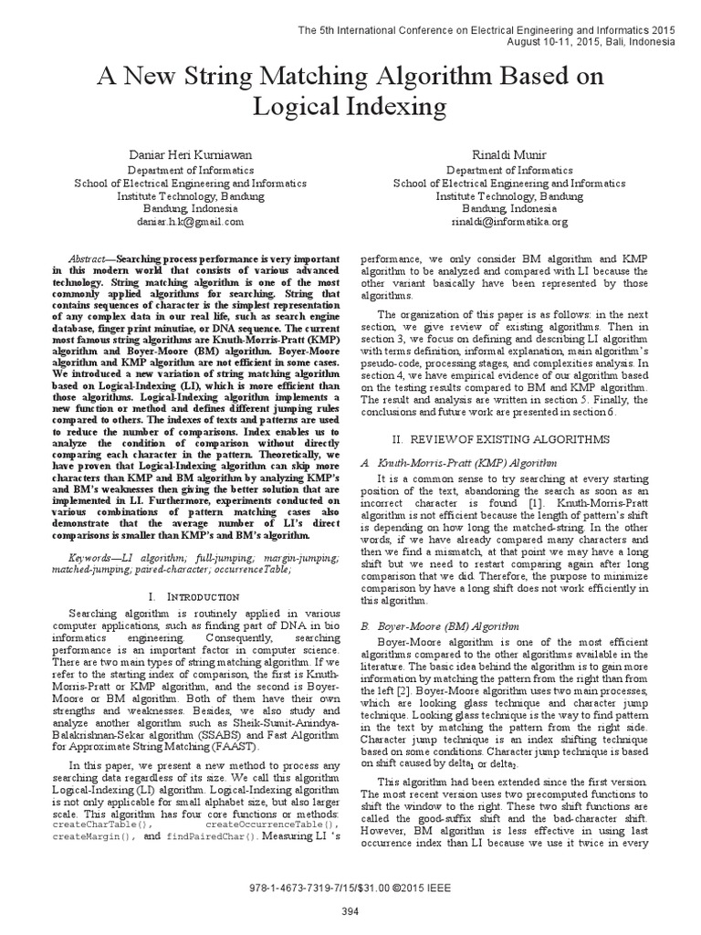 Logical Indexing PDF Algorithms Mathematical Logic