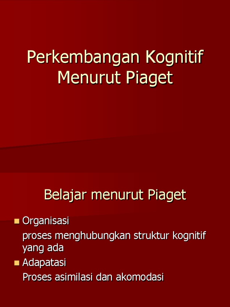 Perkembangan Kognitif Menurut Piaget Pdf