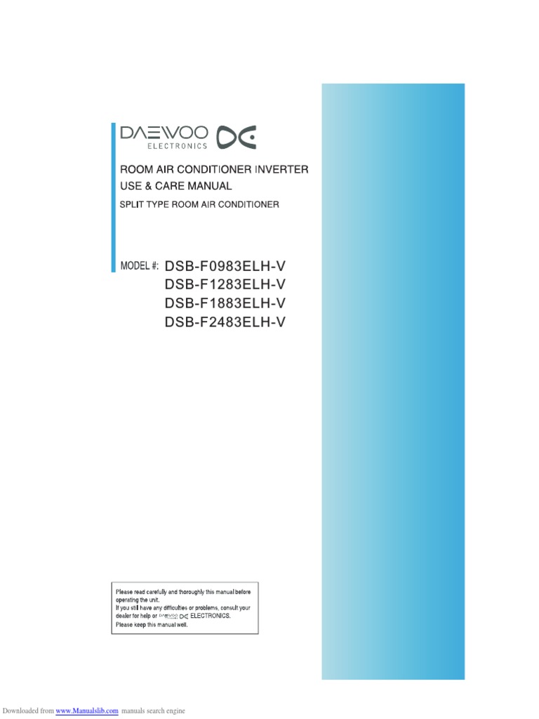 Daewoo AC manual | Air Conditioning | Hvac