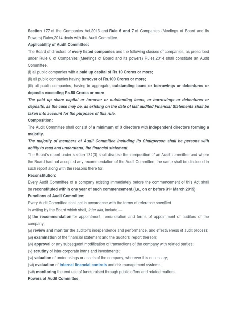14 Audit Committee | PDF | Audit Committee | Board Of Directors