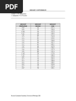 Height Conversion Chart From Feet To CM PDF