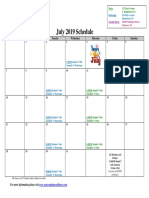 SCDNF July 2019 Schedule