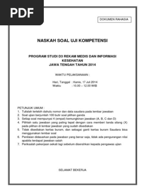 Soal Ukom D3 Rmik 2014 Pdf
