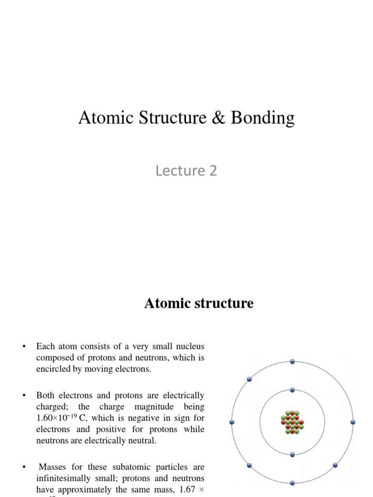Atomic Structure and Bonding Overview | PDF | Chemical Bond | Atoms
