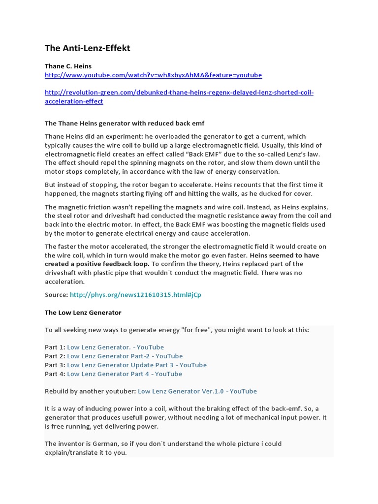 Anti-Lenz Effect and Energy Generation | PDF | Electromagnetism | Force