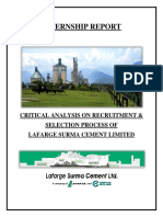 Internship Report: Critical Analysis On Recruitment & Selection Process of Lafarge Surma Cement Limited
