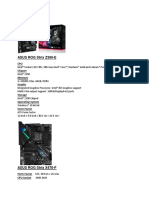 ASUS ROG Strix Z390-E: CPU Chipset Memory