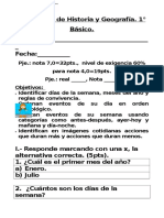 1° Año - Historia - Prueba Adaptada - Calendario