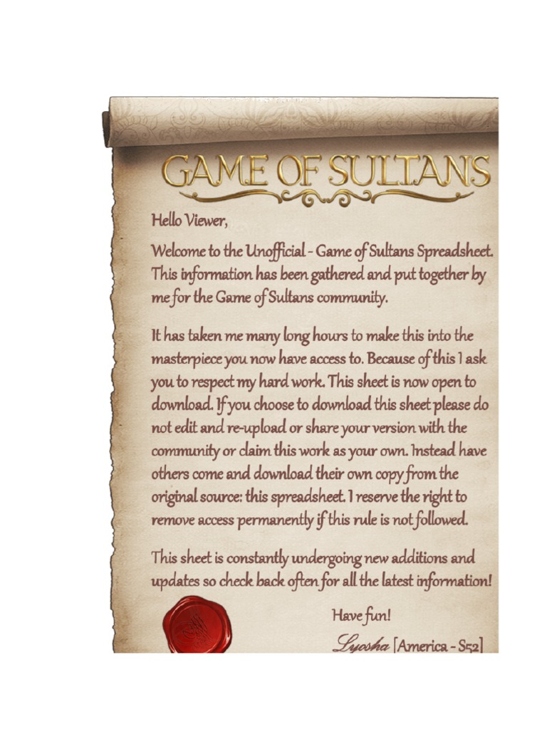Game of Sultans PDF Business