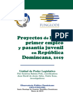 Proyectos de Ley de Primer Empleo y Pasantía Juvenil en RD, 2019