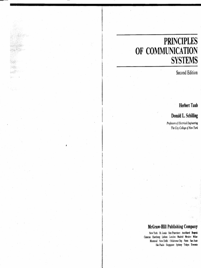 Principles Of Munication Systems Herbert Taub Donald Schilling Pdf