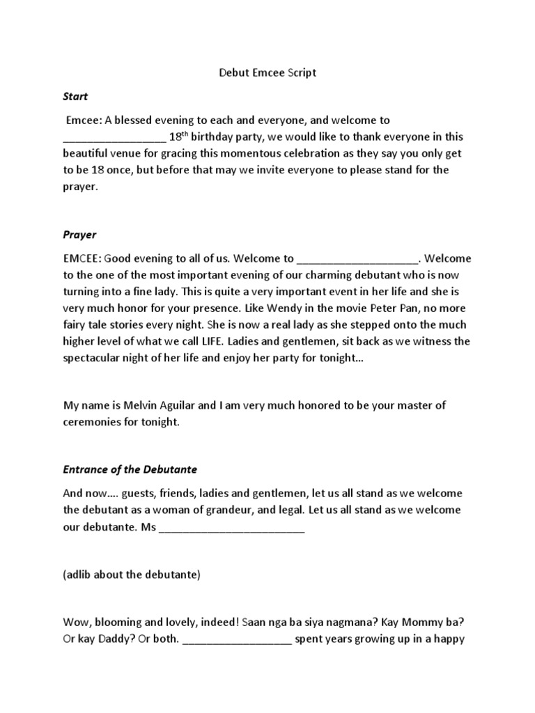 Debut Script