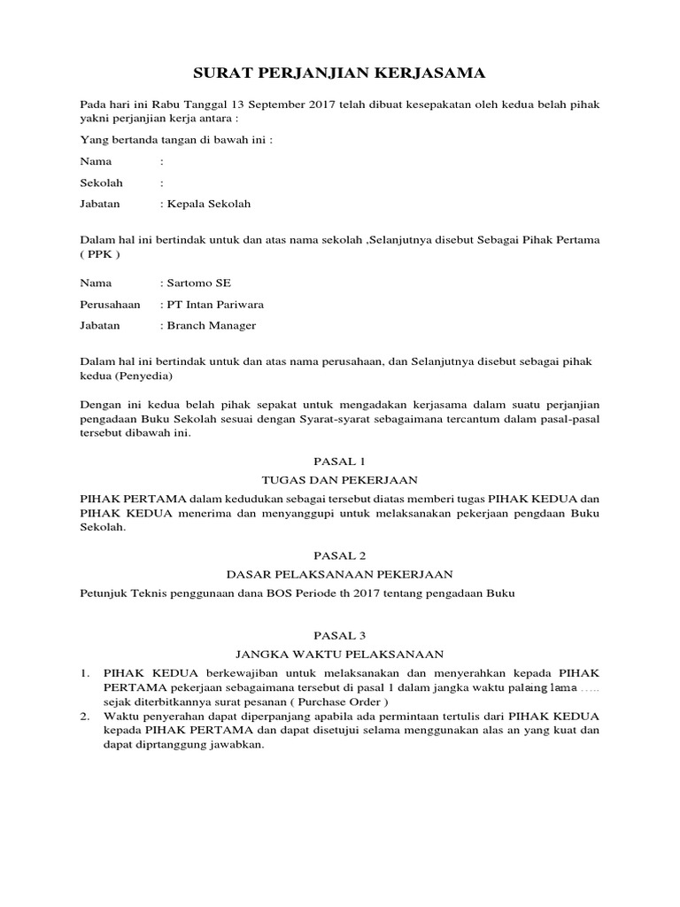 Contoh Surat Perjanjian Kerjasama Sekolah Dengan Perusahaan : 13 Contoh Mou Kerjasama Usaha Terlengkap 2021 : Contoh surat perjanjian adanya kerjasama usaha perorangan tersebut ialah sebagai berikut.