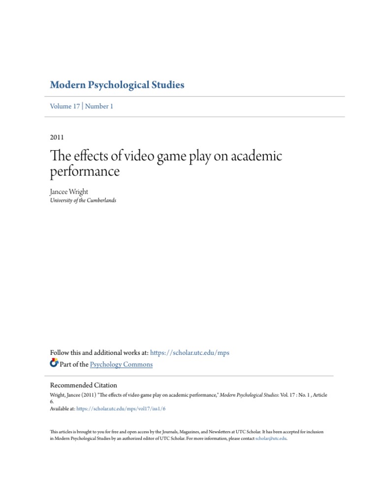 Video Games and Academic Impact | PDF | Video Games | Statistics