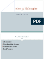 Introduction To Philosophy: Elaine M. Lazaro