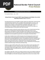 US Border Patrol Union statement on 10-15 group