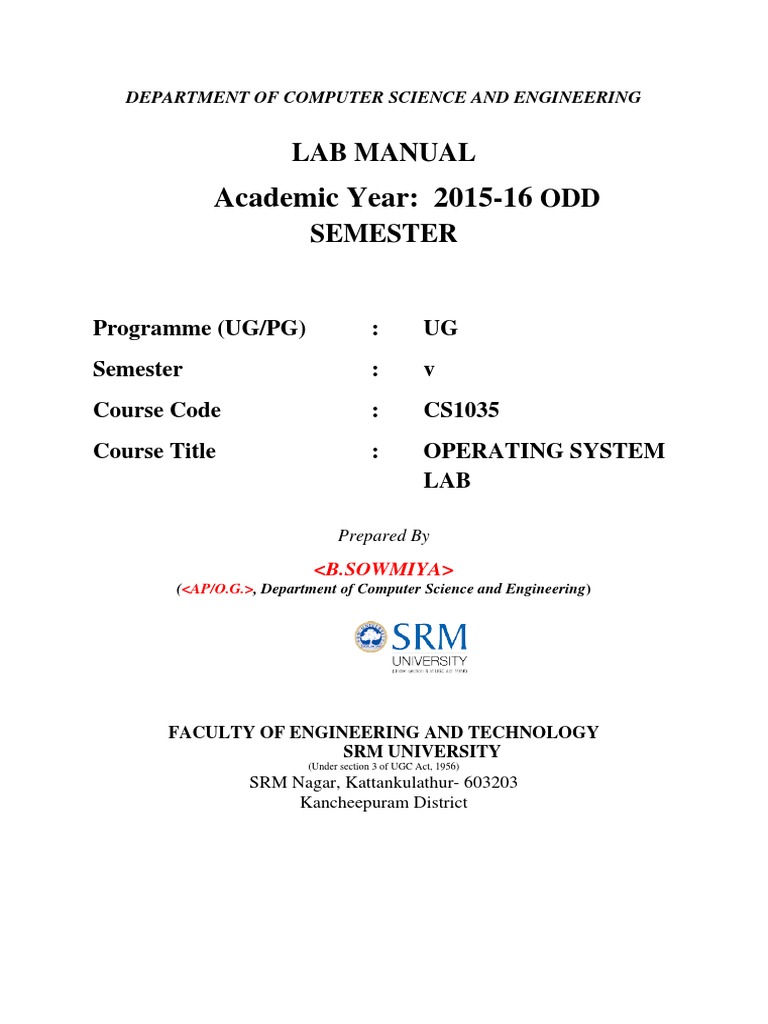 CSE Operating System Lab Manual | PDF | 64 Bit Computing | Scheduling ...