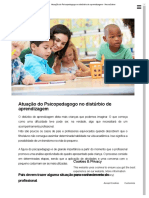 Atuação Psicopedagogo distúrbios aprendizagem