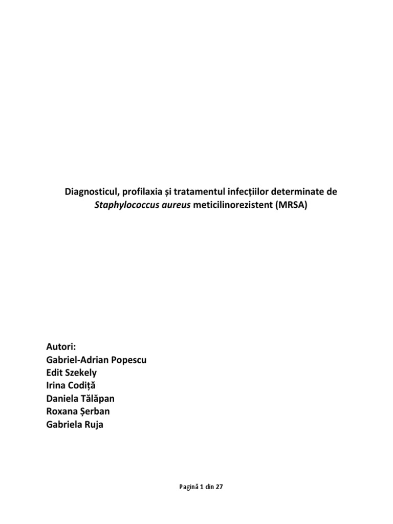 Protoco - MRSA - Final Mediere PDF | PDF