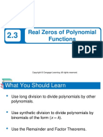 Real Zeros of Polynomial Functions