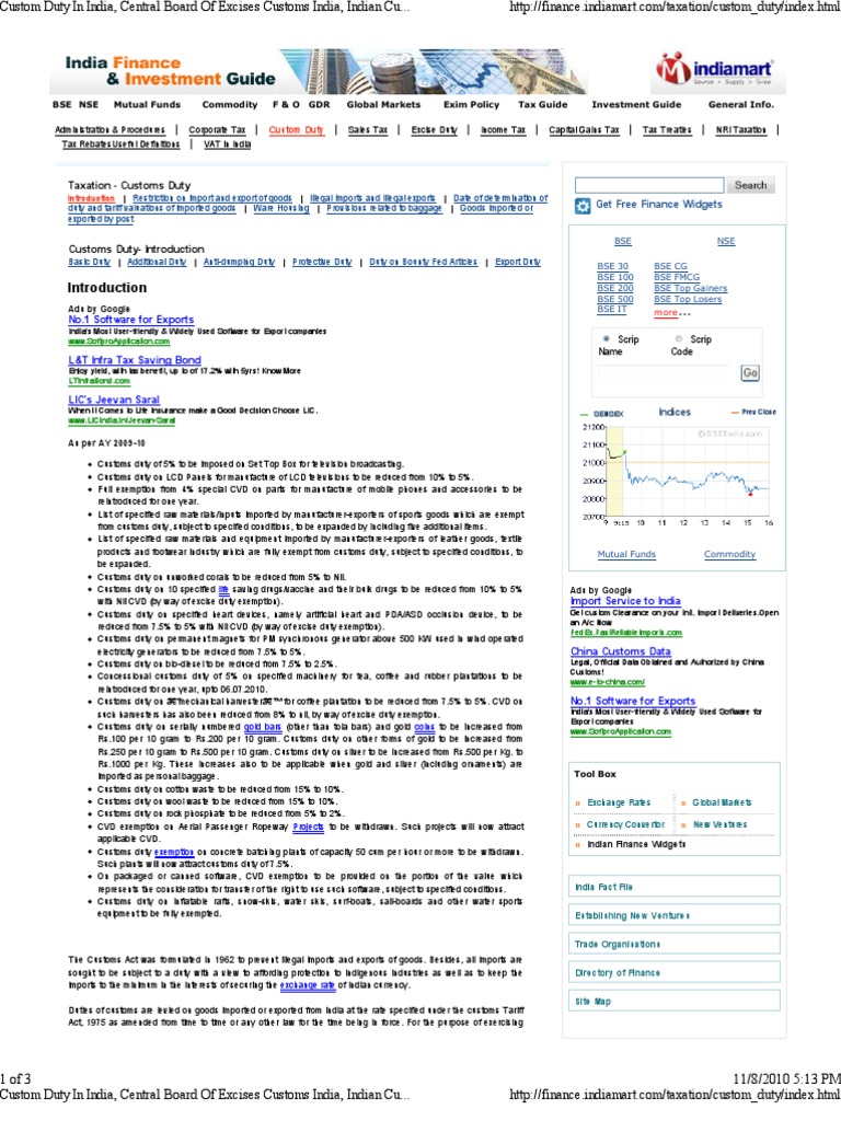 Who Pays Custom Duty In India