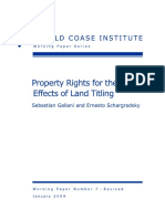 Schargrodsky, E. y Galiani, S. Property Rights for the Poor. Effects of Land Titling [2009]