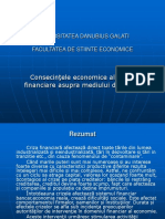 Consecinţele Economice Ale Crizei Financiare Asupra Mediului de Afaceri