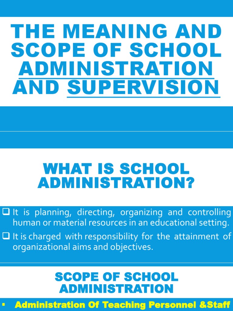 Understanding School Administration & Supervision | PDF | Curriculum ...