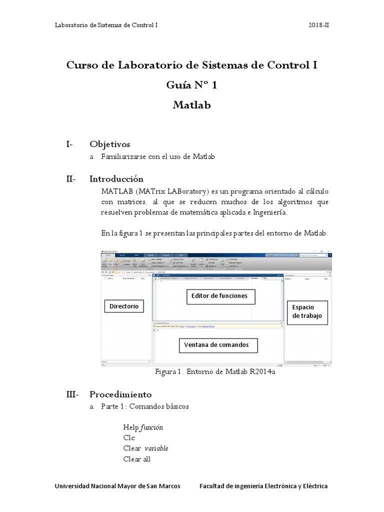 Guia I - Sistemas de Control I PDF | PDF | Matlab | Sistema de control