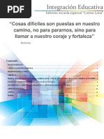 Integración Educativa Informe