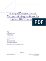 A Legal Perspective On Mergers & Acquisitions For Indian BPO Industry