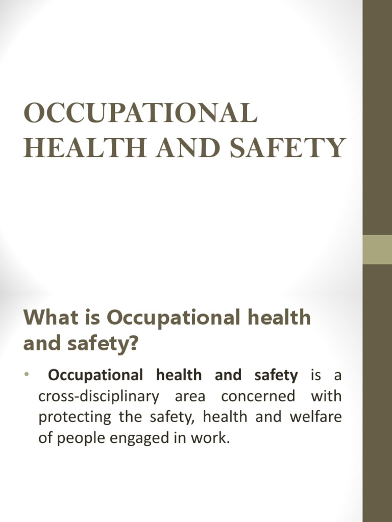 Occupational Health and Safety | PDF