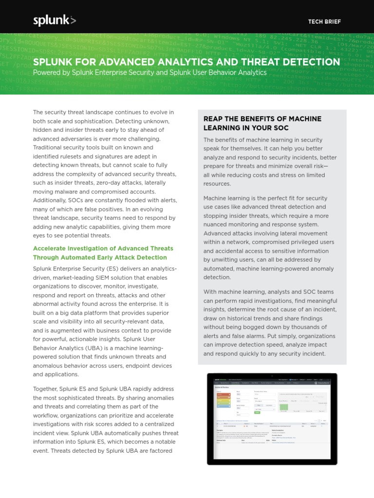 Splunk For Advanced Analytics and Threat Detection Tech Brief | PDF ...